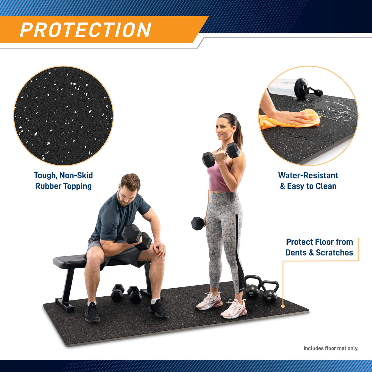 Marcy Dual Density Exercise Floor Mat (6-Piece Set) - 46