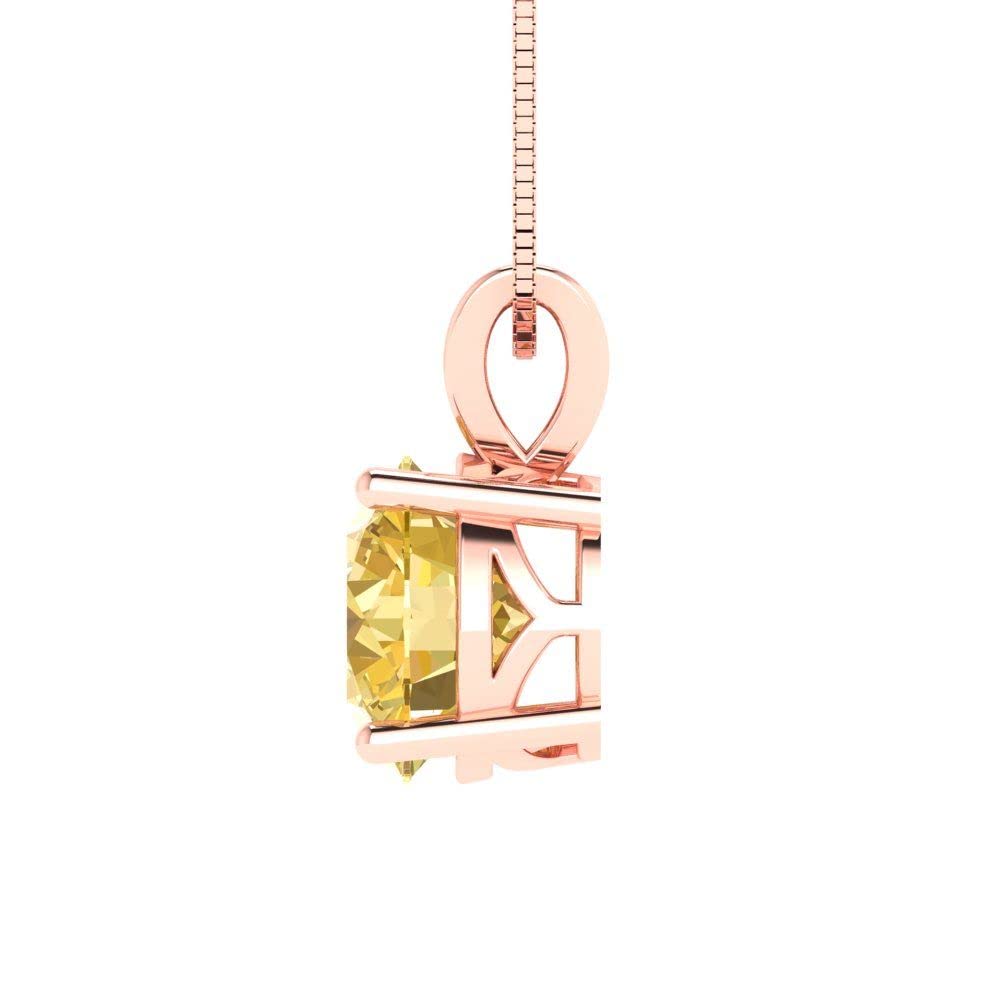 2.0 ct Natural Yellow Citrine Solitaire Pendant with 18