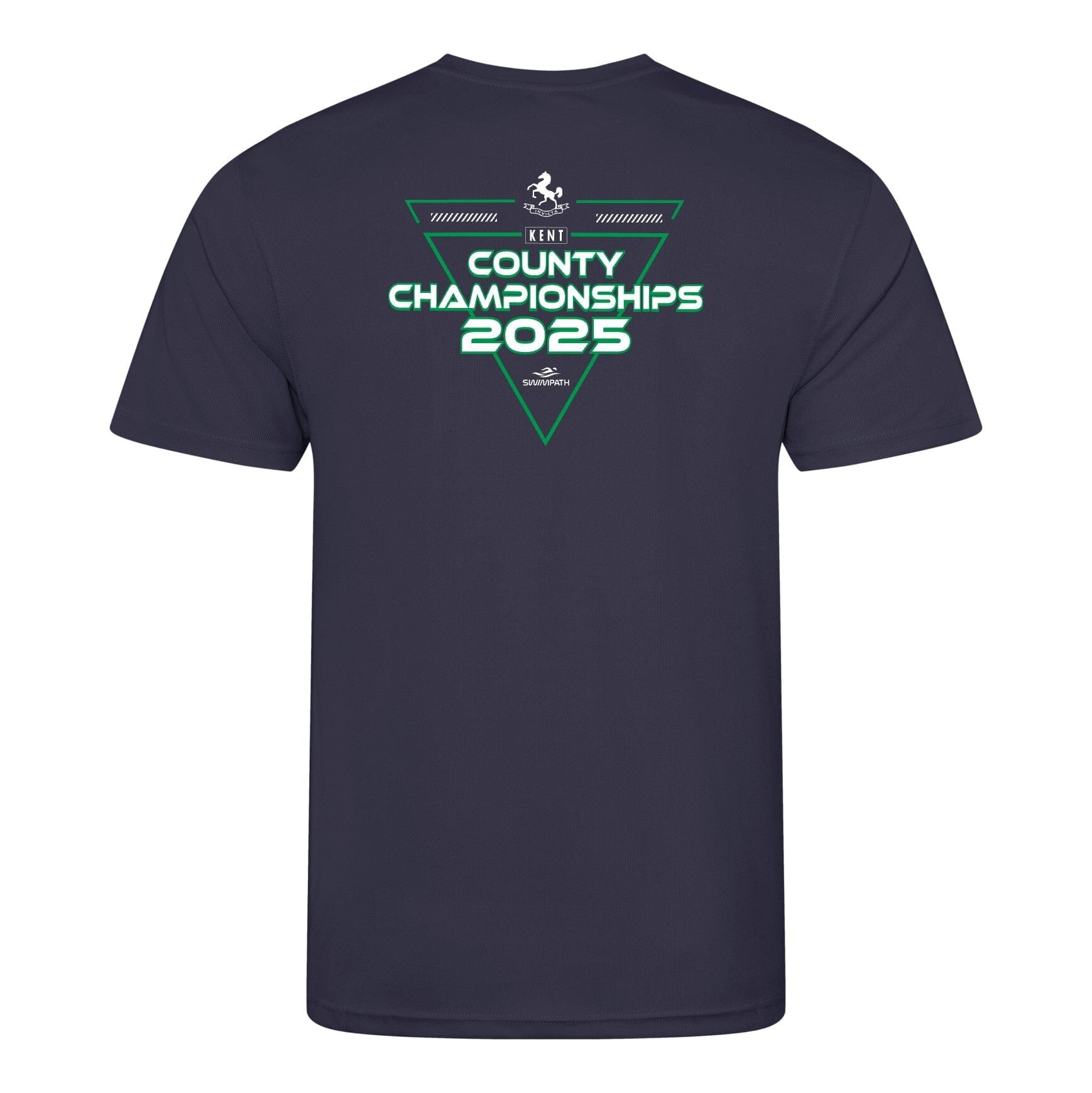 Kent County ASA County Championships 2025 T-Shirt - Oxford Navy Blue - Comfortable Cotton Tee for Swimming Competitions & Team Spirit
