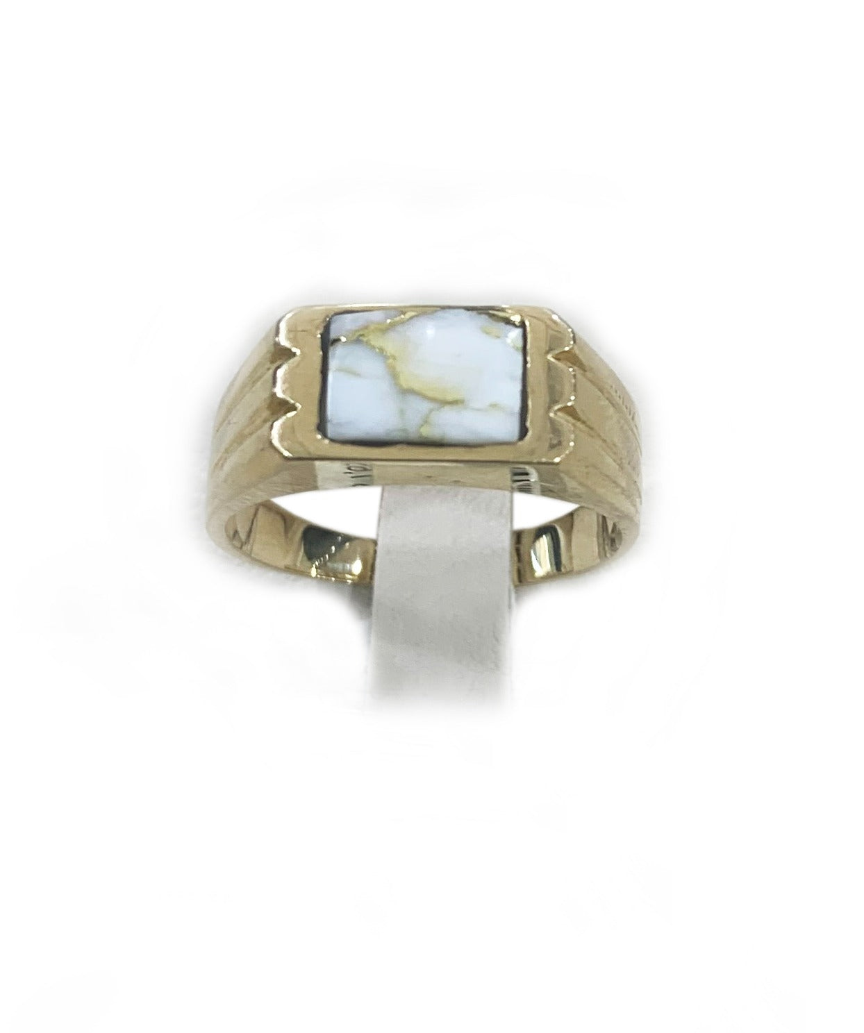 14K Yellow Gold Men's Ring with Golden Quartz Gemstone - Elegant Jewelry Gift for Him, Perfect for Weddings, Anniversaries & Special Occasions