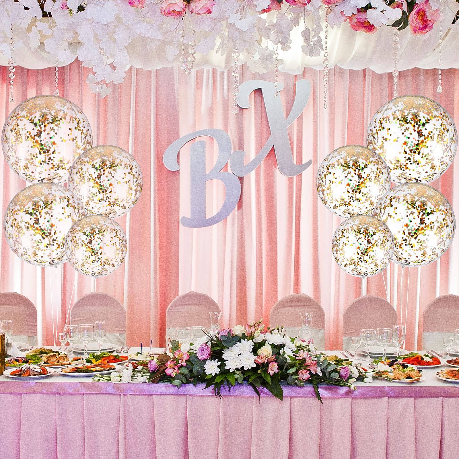 Sumind 40 Pcs Clear Bobo Balloons - Transparent Bubble Balloons for Stuffing (10/18/20/24 Inch) - Perfect for Valentine's Day, Christmas, Wedding & Birthday Party Decorations - Great for Balloon Arches, Centerpieces & Photo Backdrops