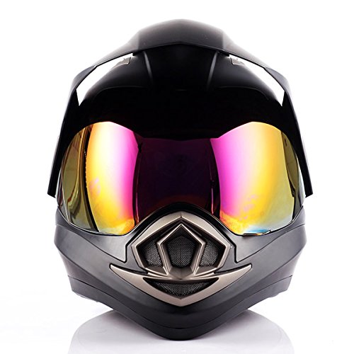1Storm Dual Sport Motorcycle Helmet - Full Face Motocross & Off-Road Bike Helmet (Matte Black) - Ideal for Adventure Riding, Commuting & Trail Exploration