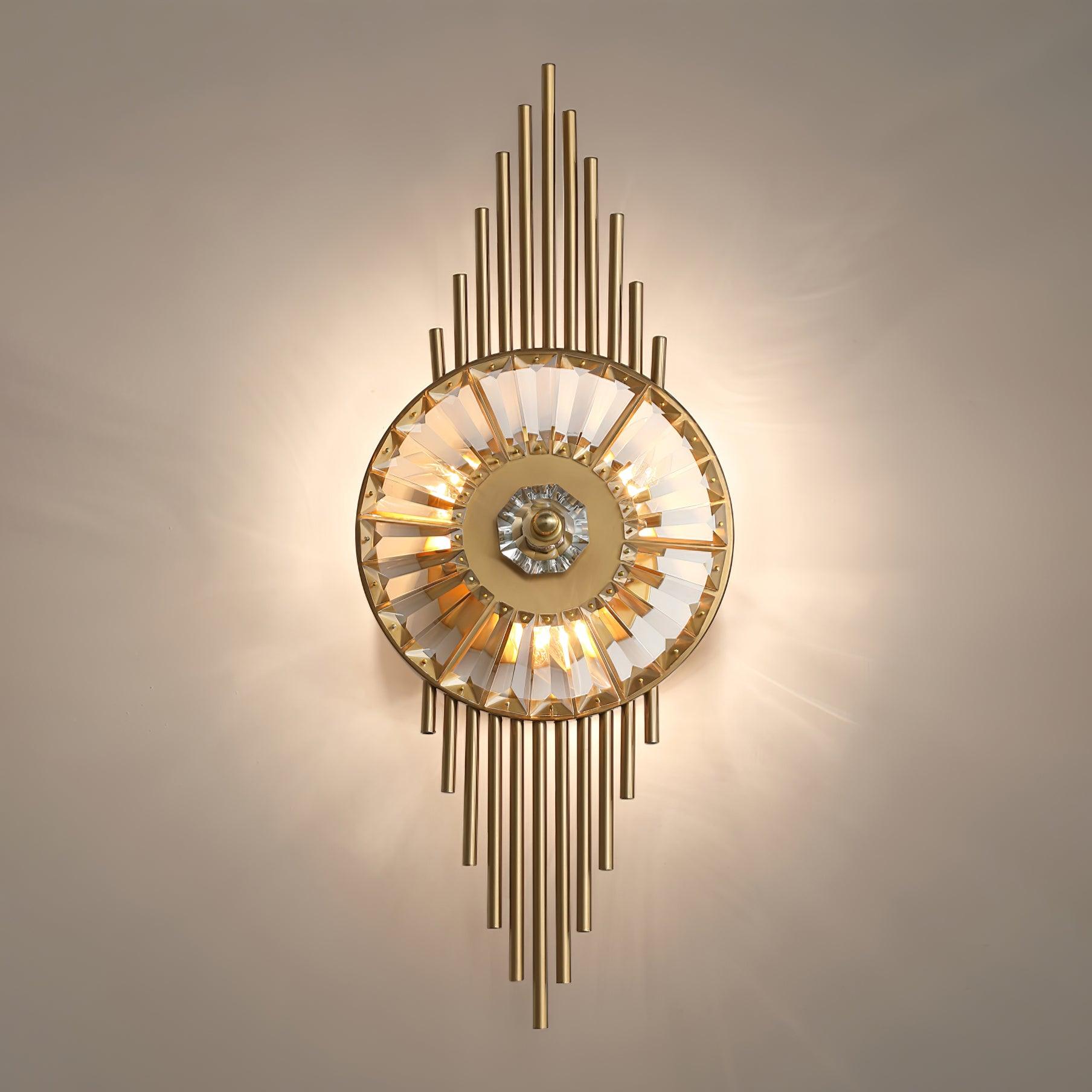 Crystal Gear Gold Wall Light - Elegant Decorative Sconce for Living Room, Bedroom, and Hallway Lighting | Perfect for Home Decor and Ambient Illumination