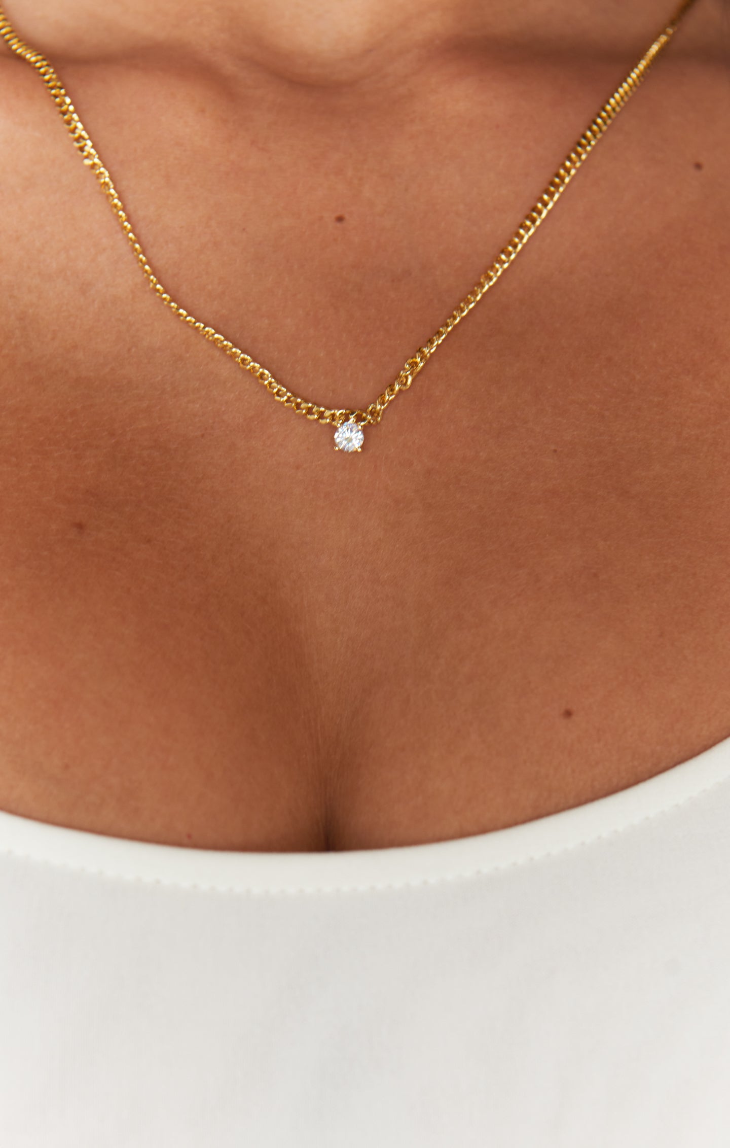 LUV AJ Bardot Stud Charm Necklace - 14K Gold Plated Layering Necklace for Women | Perfect for Everyday Wear, Date Nights & Gifting