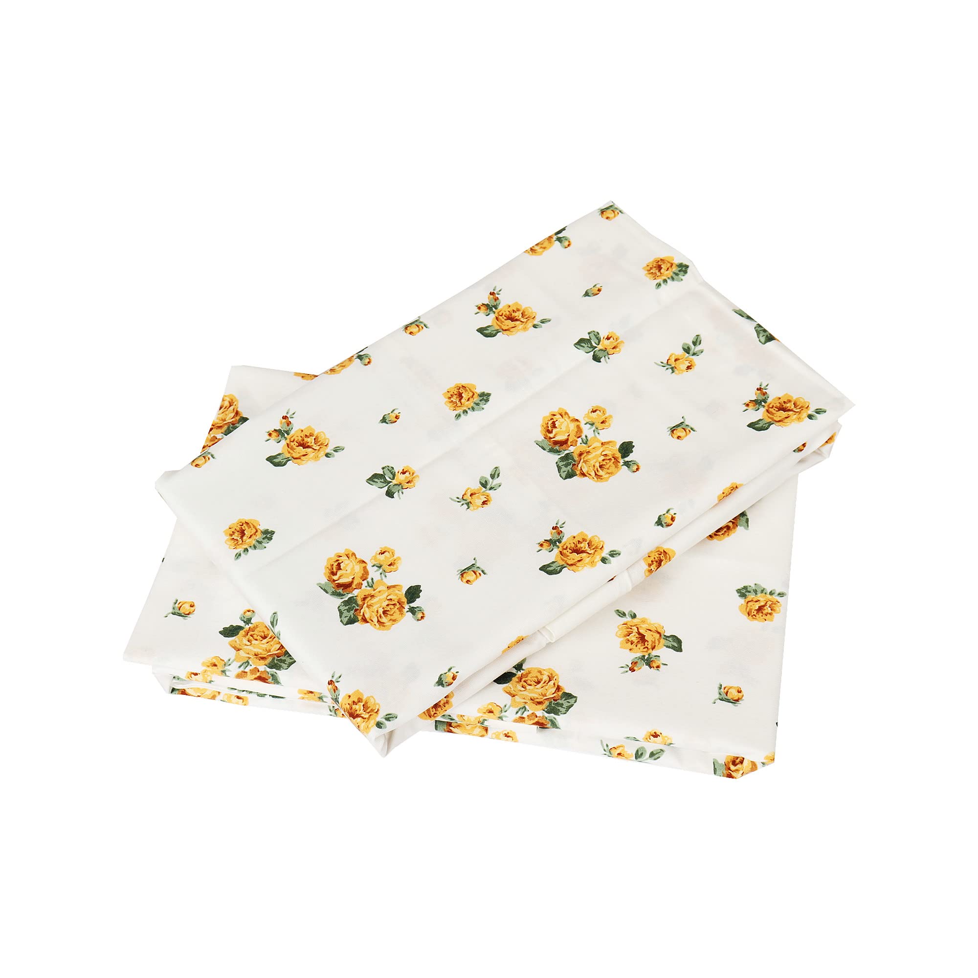 Queen Size Floral Cotton Pillowcase Set (2-Pack) - Hotel Quality for Home & Travel