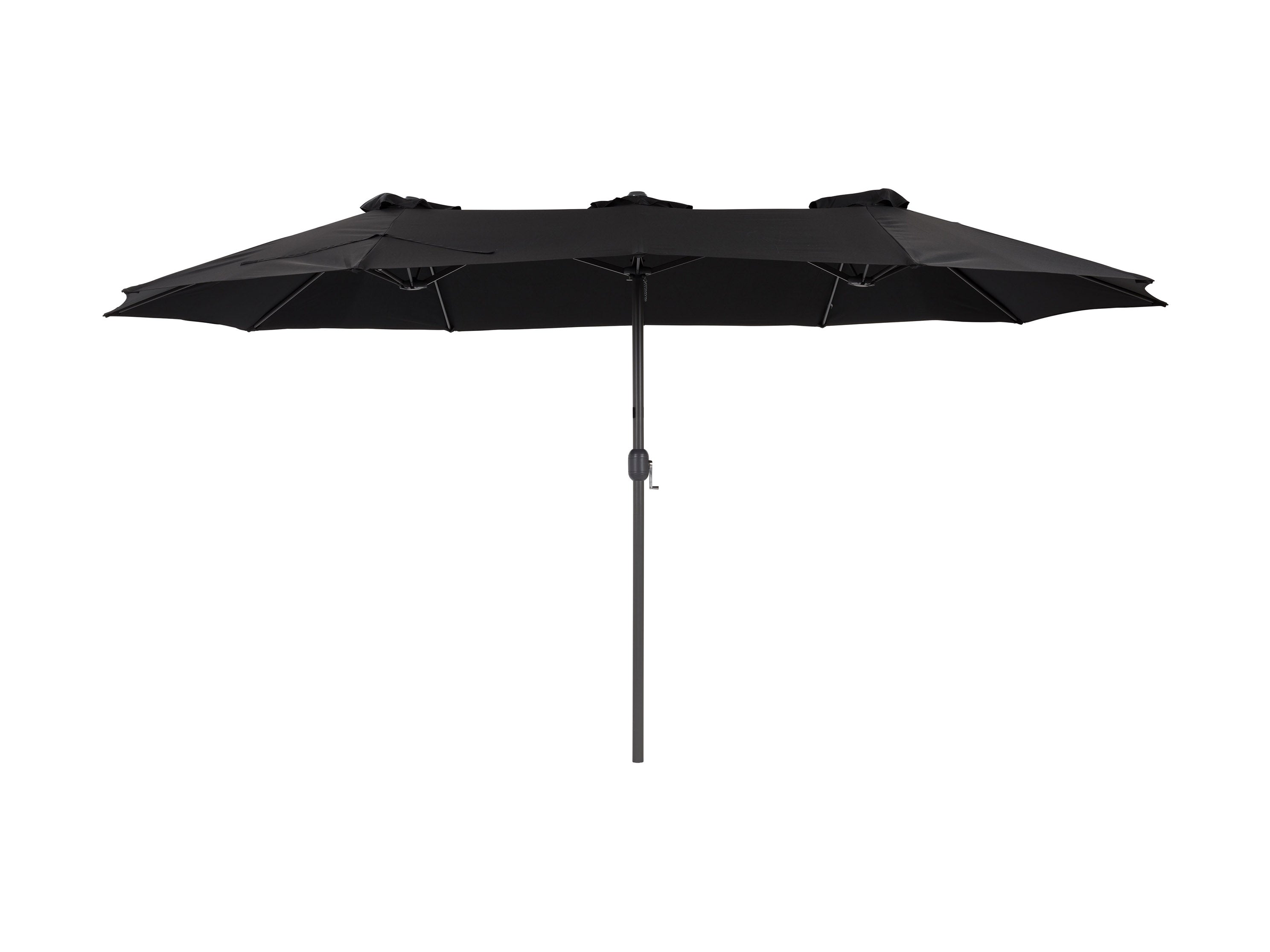 15ft Black Double Patio Umbrella - Outdoor Sun Shade for Pool, Garden, and Backyard - Heavy Duty Cantilever Umbrella with Wind Vent