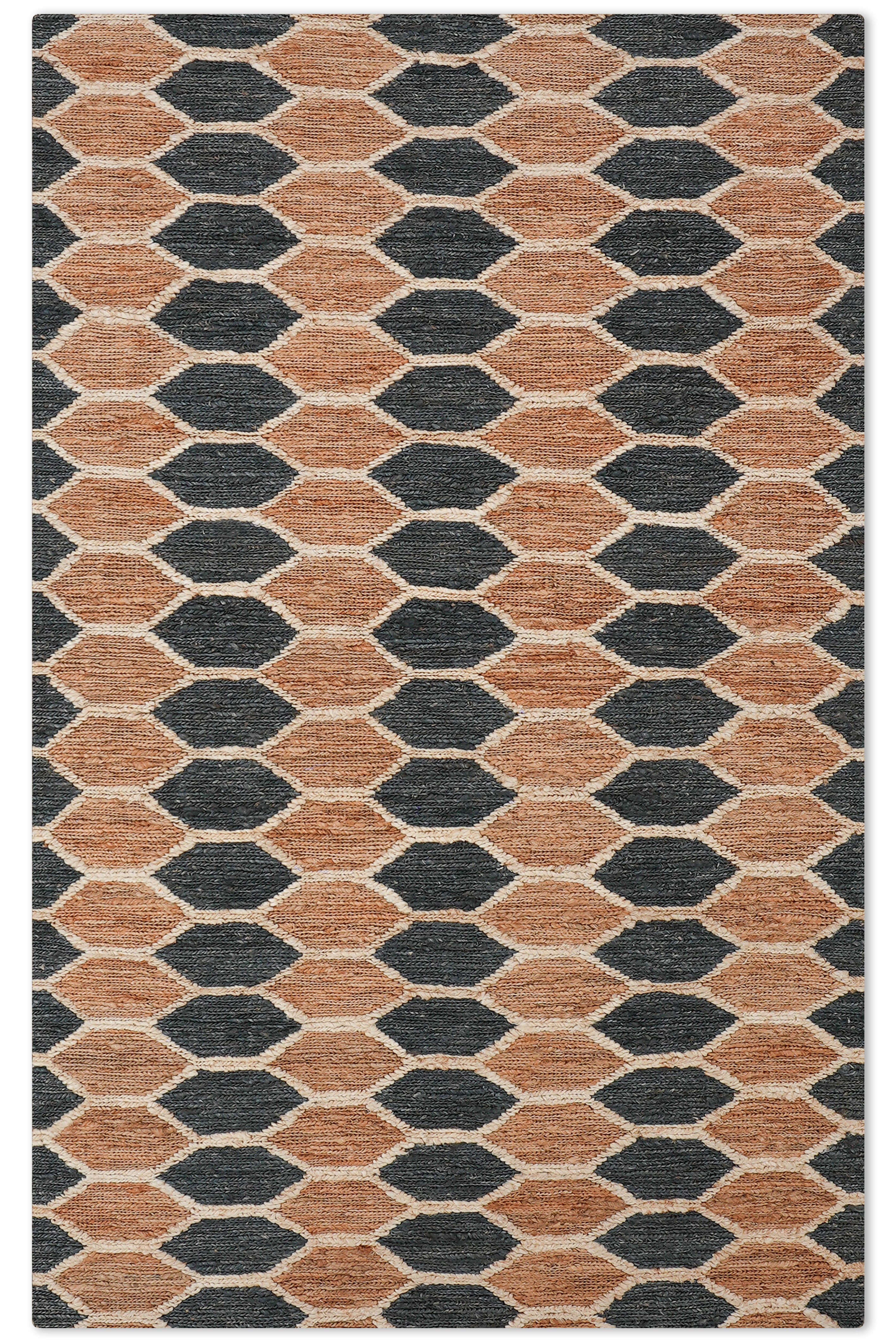 Handmade Hexagon Hand Knotted Wool Rug - Boho Chic Home Decor for Living Room, Bedroom & Nursery - Soft & Durable Non-Slip Area Rug