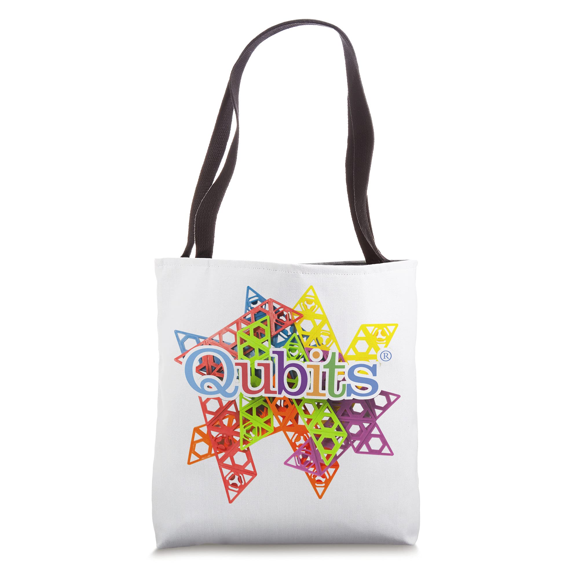 Qubits Toy Tote Bag - Reusable Shopping Bag for Kids, STEM Educational Toys Storage, Perfect for School, Travel & Playdates - Durable & Washable Cotton Carry All