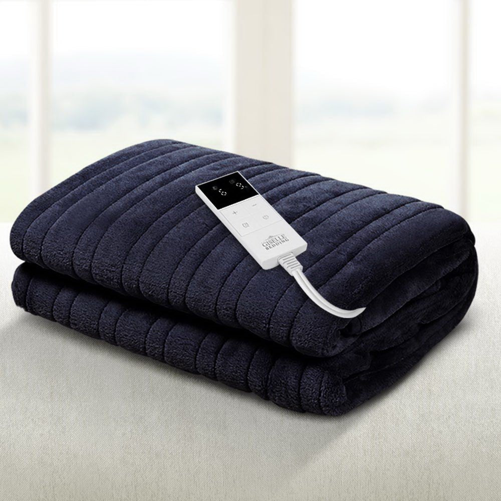 Electric Heated Throw Blanket - Ultra Soft Fleece, Machine Washable, Charcoal Gray - Perfect for Winter Warmth, Cozy Nights & Home Comfort