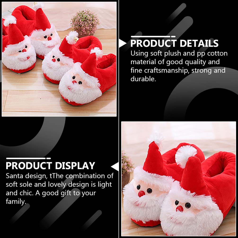 Santa Claus Christmas Slippers - Cozy Furry House Shoes with Anti-Skid Sole for Women & Men - Perfect for Holiday Gifts, Winter Home Comfort & Christmas Party Outfits