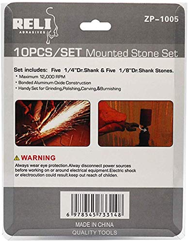 Inditrust 10-Piece Mounted Stone Cylinder Head Nail Abrasive Rotary Tool Set for Polishing, Cutting & Grinding (3mm & 6mm) - Perfect for Jewelry Making, Metalworking & DIY Crafts