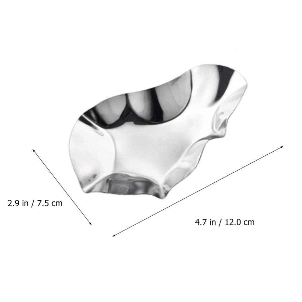 Hemoton 4-Piece Stainless Steel Oyster Serving Dishes - Creative Dipping Bowls & Sauce Containers for Seafood, Sushi, Condiments - Perfect for Restaurants, Parties, Home Kitchen Use