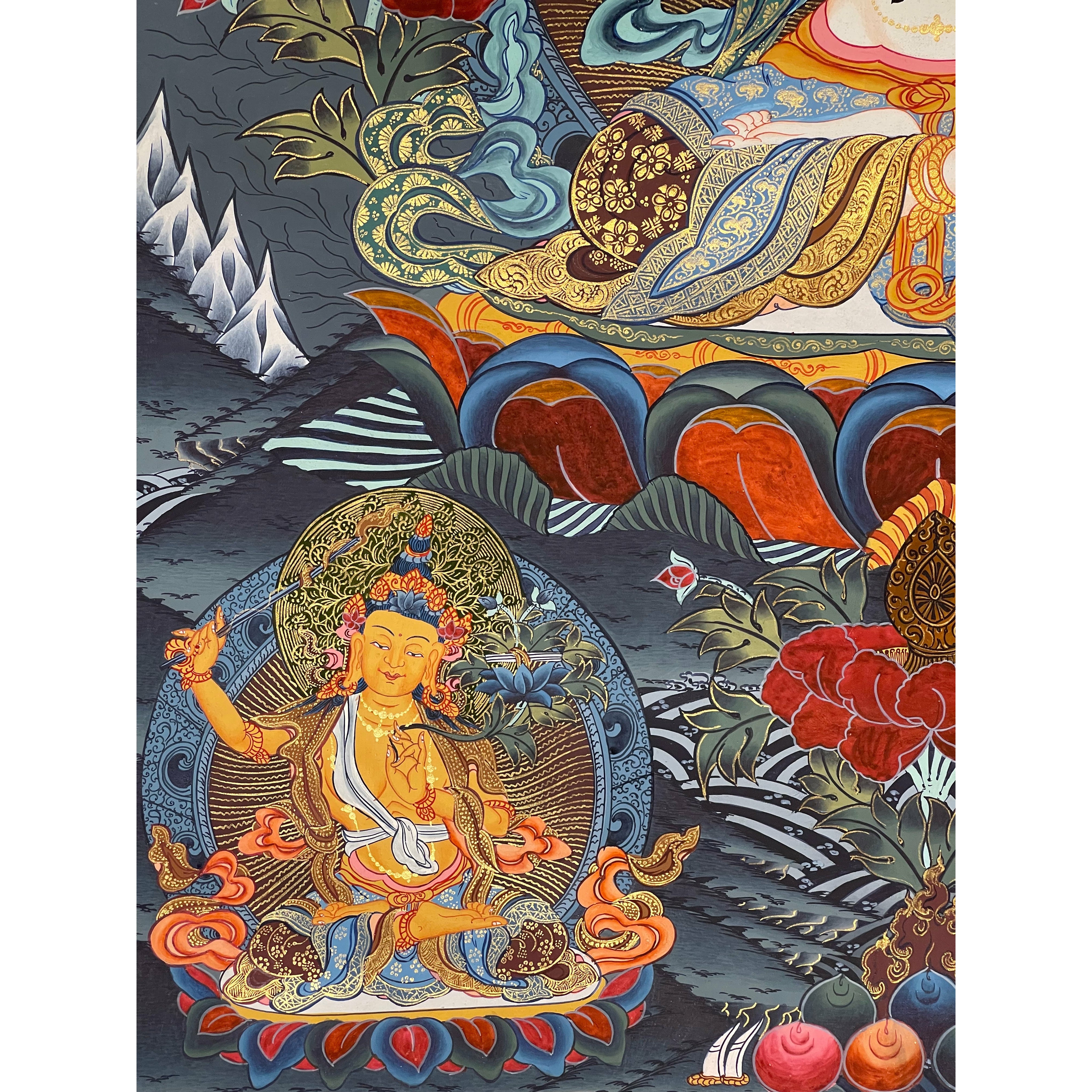 Authentic Chenrezig Thangka Hand-Painted Buddhist Art - Perfect for Home Altar, Meditation & Spiritual Decor