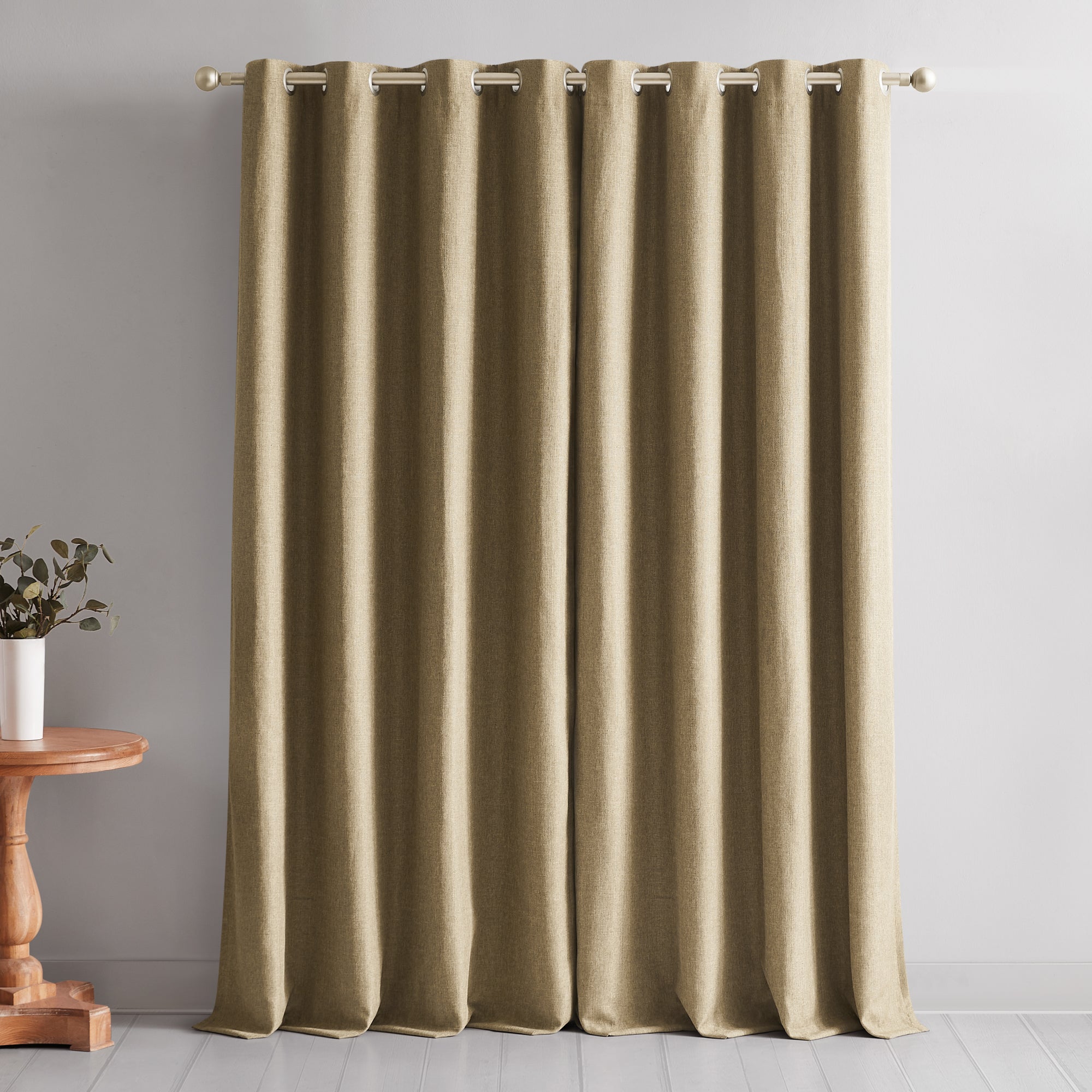 Meena Slub 100% Blackout Window Curtain Panels for Bedroom & Living Room - Thermal Insulated Light Blocking Drapes for Better Sleep & Privacy