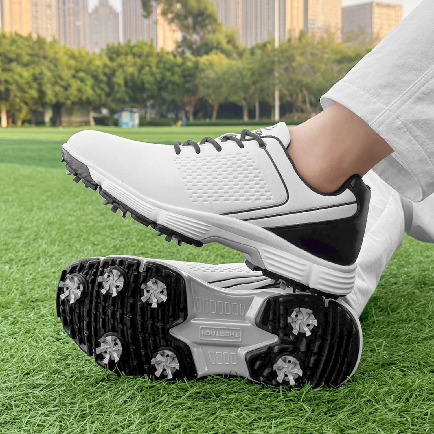 Waterproof Golf Shoes for Men with Spikes - Lightweight & Comfortable Golf Sneakers for Outdoor Walking & Golfing - Perfect for Golfers on Wet or Dry Courses