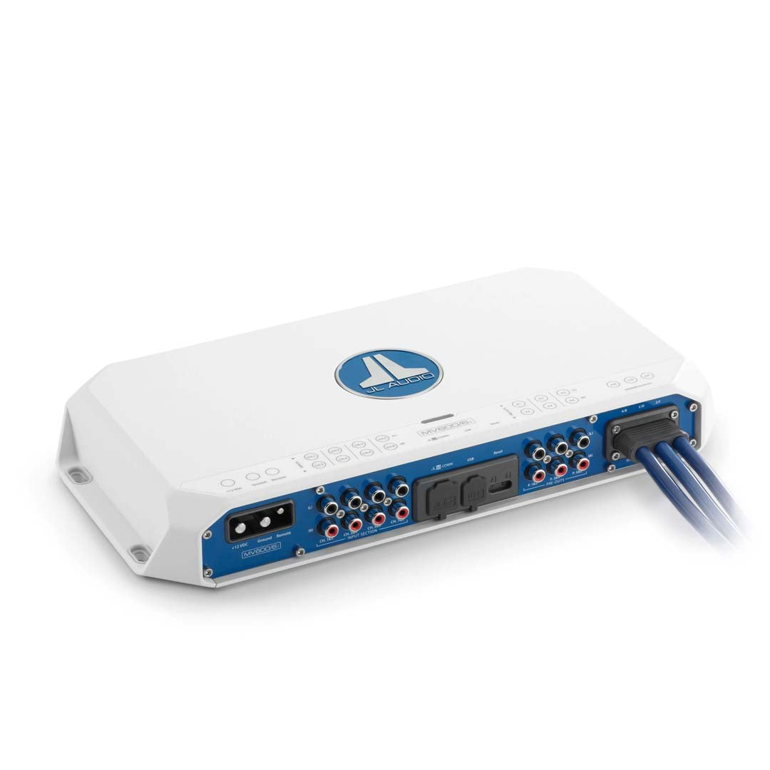 JL Audio MV600/6i MVi Series 600W 6-Channel Marine Amplifier with DSP - Waterproof Boat Audio System for Yachts, Speedboats & Marine Vehicles