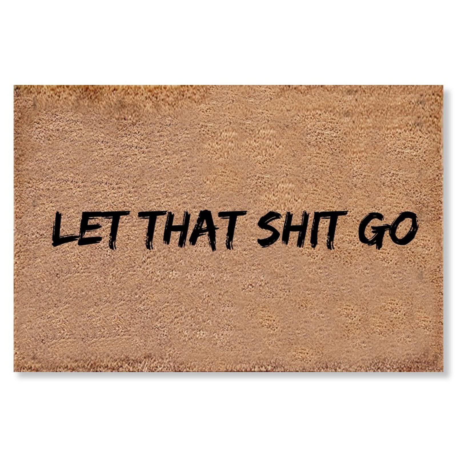 Let It Go Outdoor Doormat - 16x24 Inch Non-Slip Front Door Mat for Entryway, Porch & Patio - Funny Welcome Rug for Home, Apartment & Office Entrance