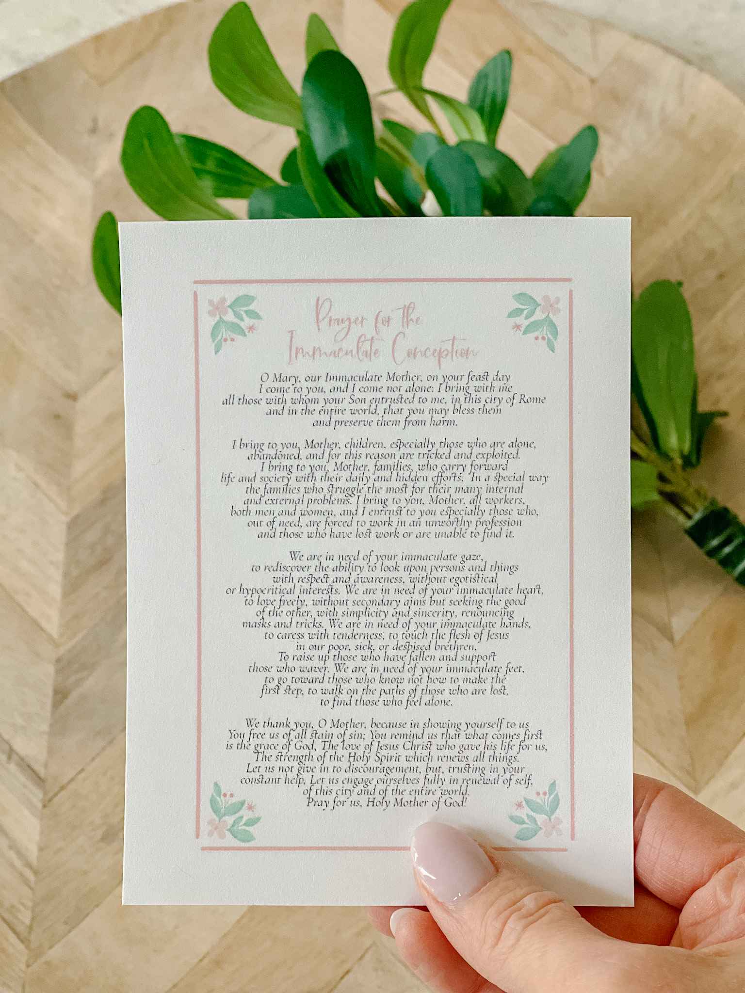 Free Printable Prayer for the Immaculate Conception - Catholic Devotional Art for Home, Church & Gift Giving