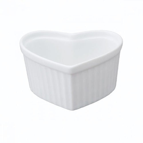 Heart Shaped Ramekin - Oven Safe Ceramic Baking Dish for Crème Brûlée, Soufflé & Desserts | Perfect for Valentine's Day, Romantic Dinners & Special Occasions