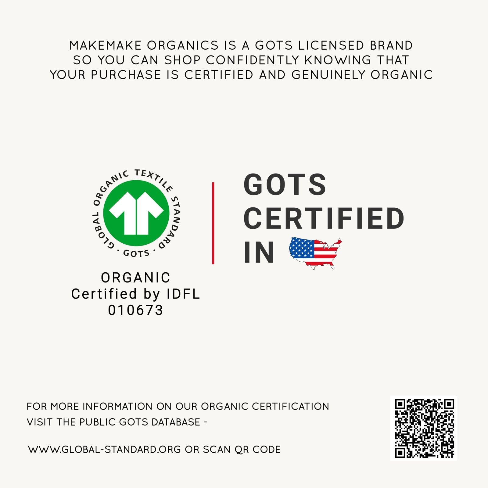 MakeMake Organics GOTS Certified Organic Cotton Throw Blanket - Soft Knit Blanket for Couch, Bed & Nursery - 50