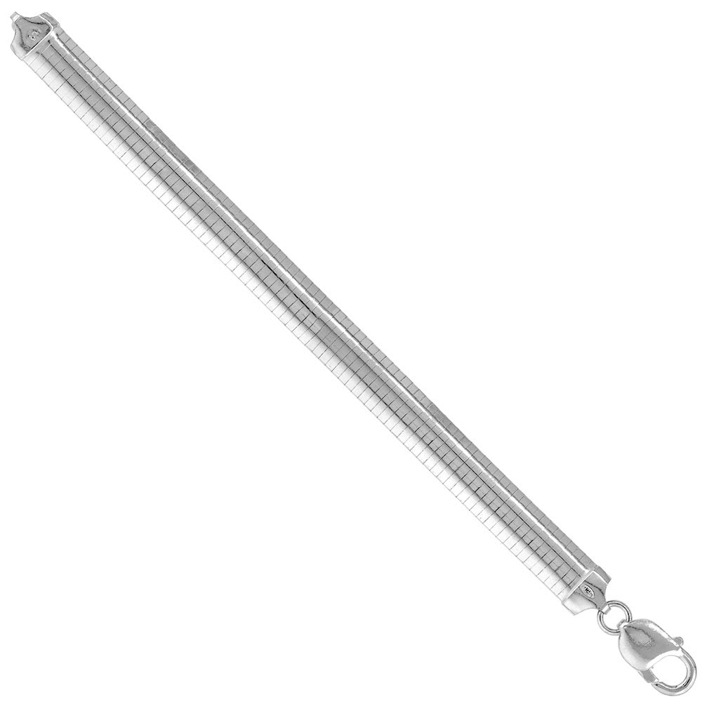 Sterling Silver 10mm Omega Necklaces & Bracelets for Women - Nickel Free Italian Jewelry - 3/8 Inch Wide, Sizes 7-20 Inches - Perfect for Gifts, Weddings & Everyday Elegance