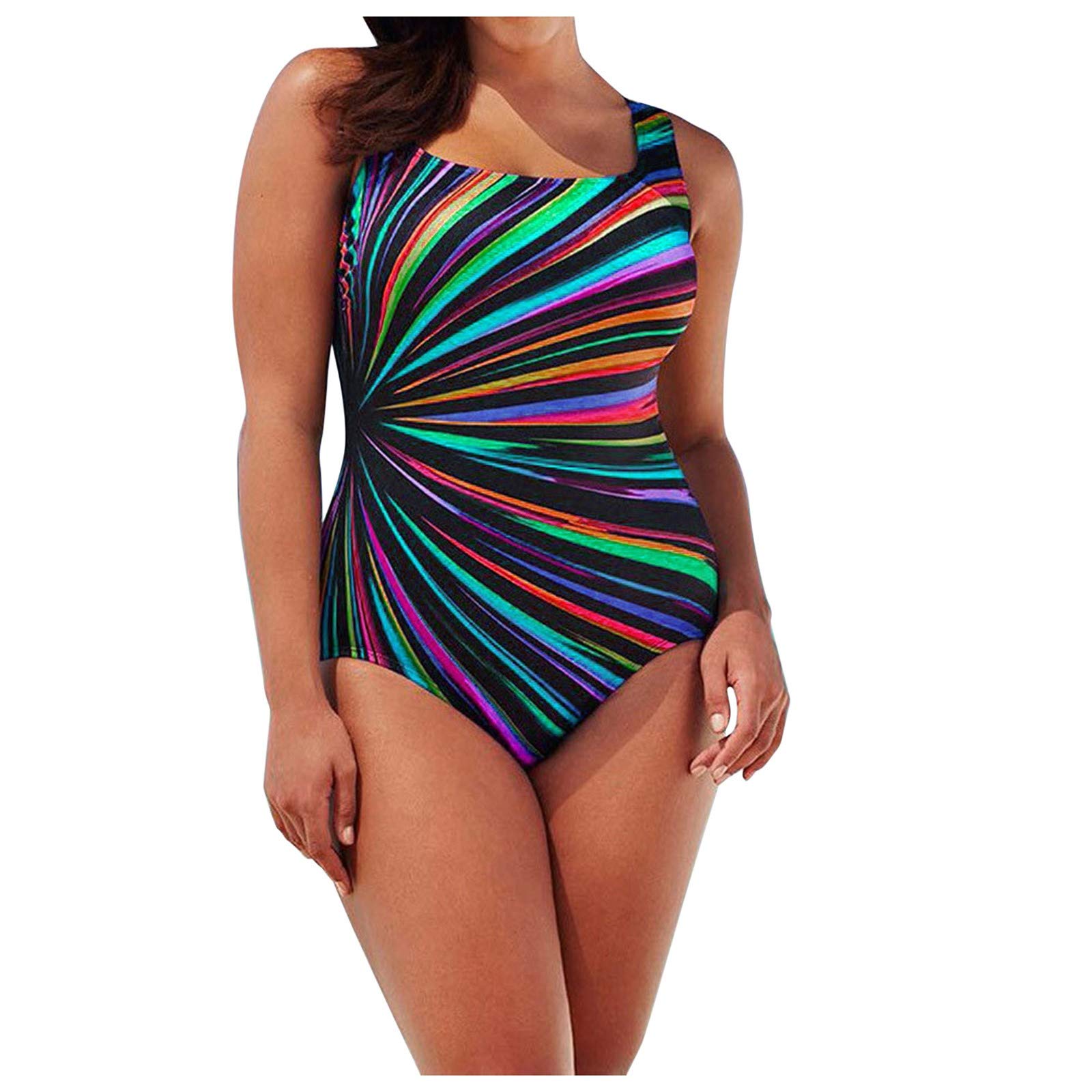 Plus Size Tankini & Bikini Swimsuits for Women - Comfortable Summer One Piece Scoop Neck Bathing Suit for Beach, Pool & Vacation