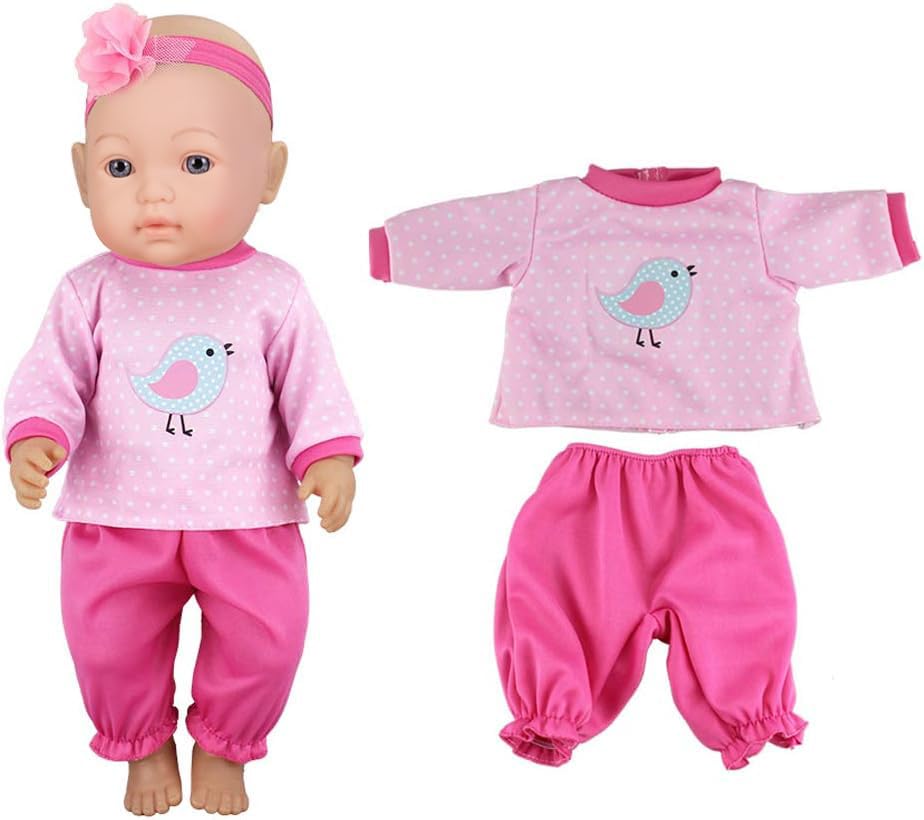 4 Sets Fashion Outfits for 14-16 Inch Baby Dolls | Fits 15-18 Inch & 43cm Newborn Dolls | Cute Doll Clothes for Dress Up & Role Play (Doll Not Included) | Perfect for Pretend Play, Birthday Gifts & Collectors