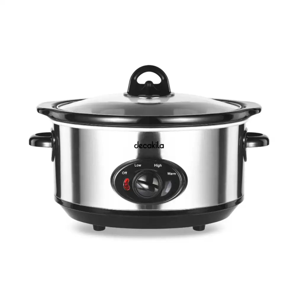 Decakila 15-Cup Stainless Steel Slow Cooker - Perfect for Family Dinners, Meal Prep & Holiday Cooking