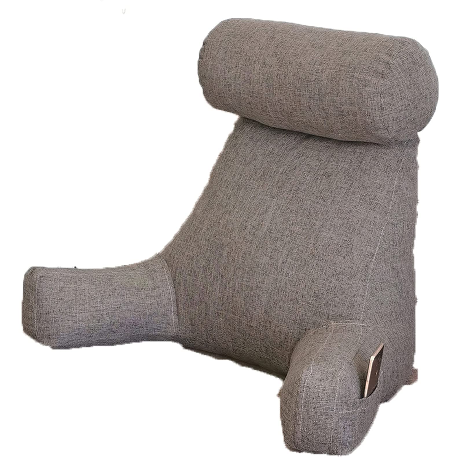 **Comfortable Reading Pillow for Bed - Back Support Pillow with Arms & Neck Roll - Perfect for Sitting in Bed, Reading, Watching TV, or Relaxing**