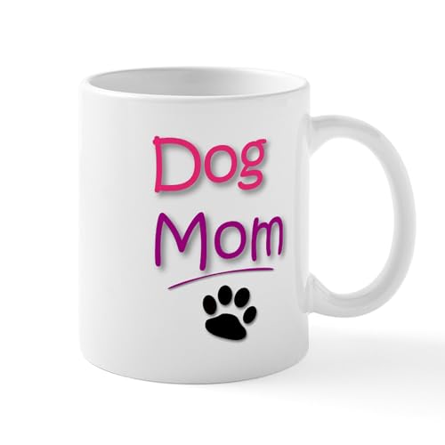 White - Dog Mom With Dog Paw Mugs