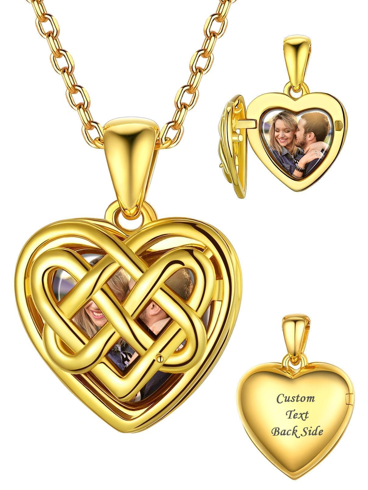 FaithHeart Personalized Heart Locket Necklace for Women - Sterling Silver/Stainless Steel Photo Pendant - Custom Memorial Jewelry Gift with Elegant Box - Perfect for Anniversaries, Valentine's Day & Keepsake Gifts