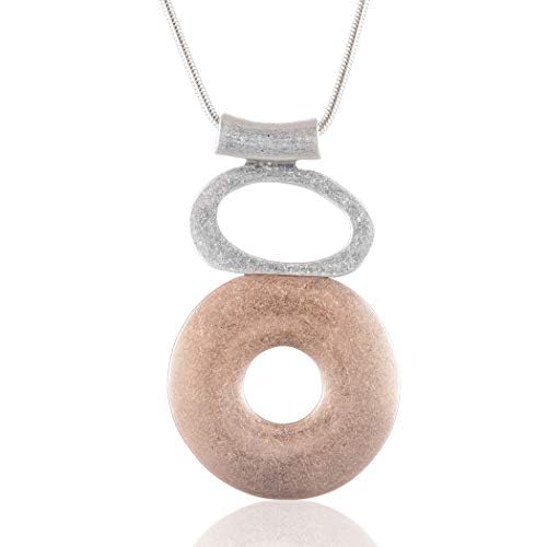 Chunky Chain Long Necklace with Silver Pendant - Elegant Women's Fashion Jewelry for Party, Date Night & Special Occasions