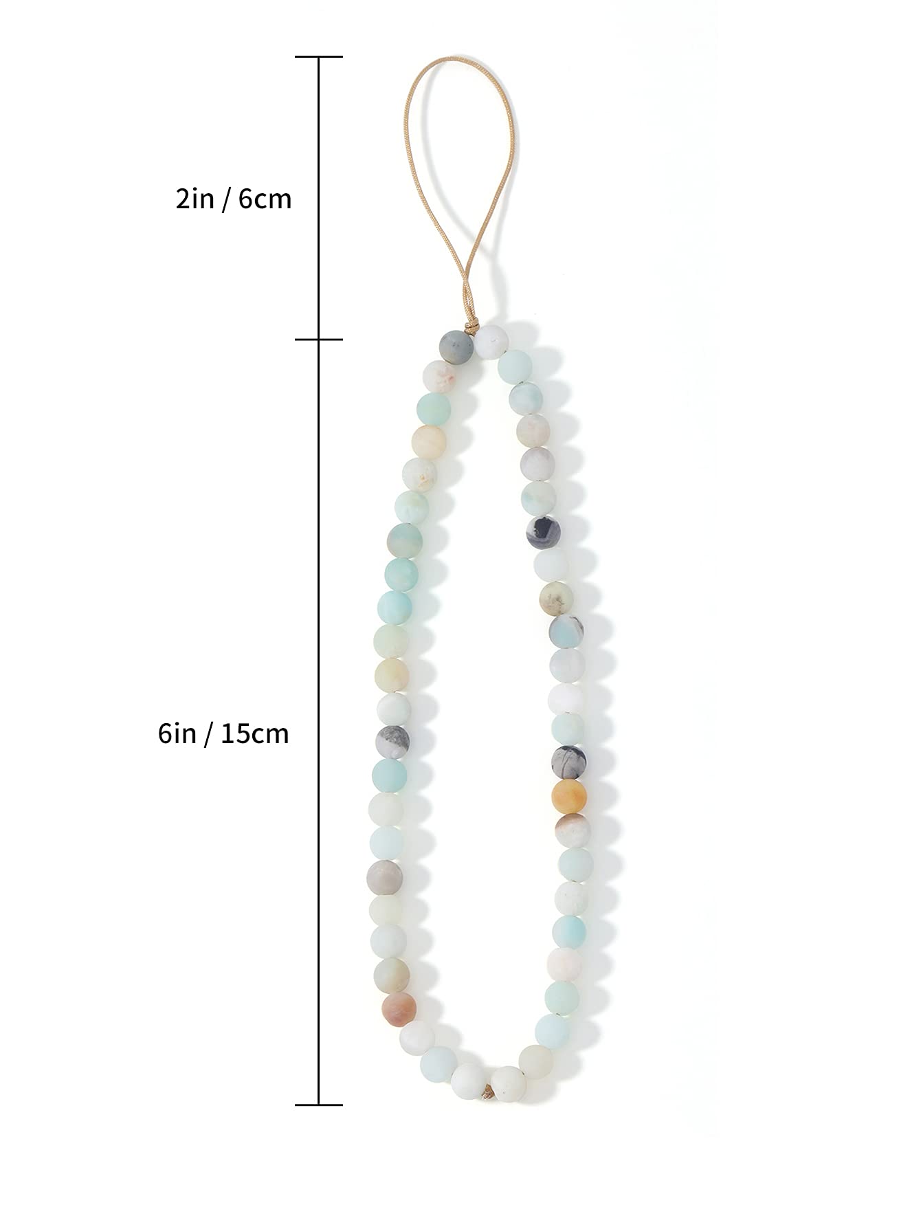 Handmade Natural Gemstone Phone Lanyard - Semi-Precious Beaded Wrist Strap & Phone Charm for iPhone Samsung | Boho Jewelry, Gift for Women, Office & Festival Accessory