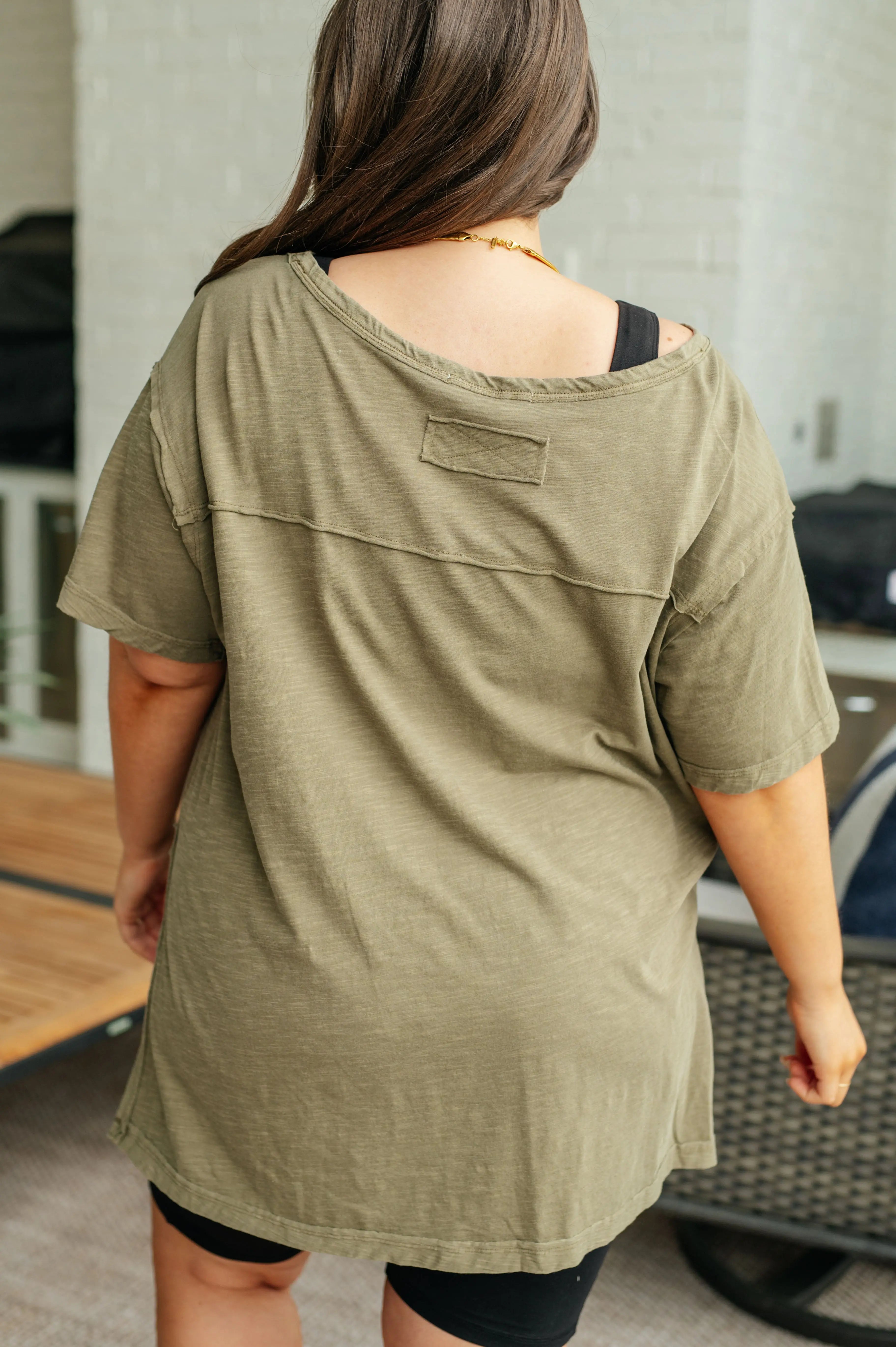 Let Me Live Relaxed Tee in Army Green - Soft Cotton Comfort T-Shirt for Casual Wear & Everyday Outfits