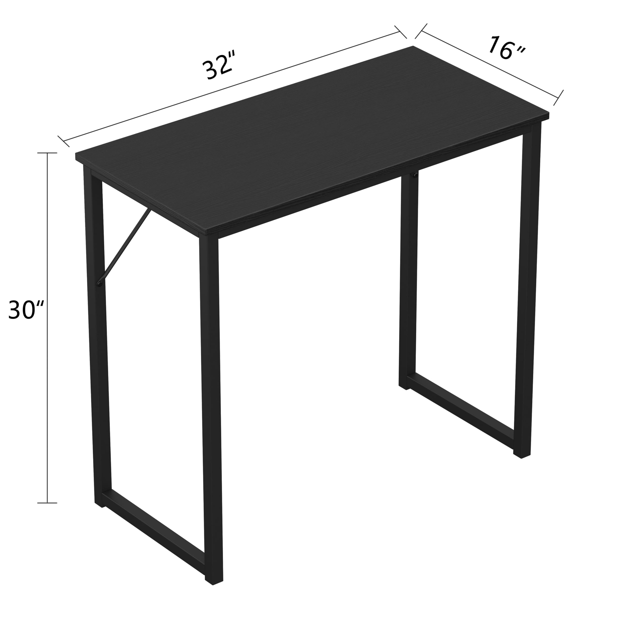 32 Inch Computer Desk for Home Office - Small Study Desk with Laptop Stand, Black Workstation for Bedroom, Gaming & Dining | Compact Space-Saving Design for Small Rooms & Apartments