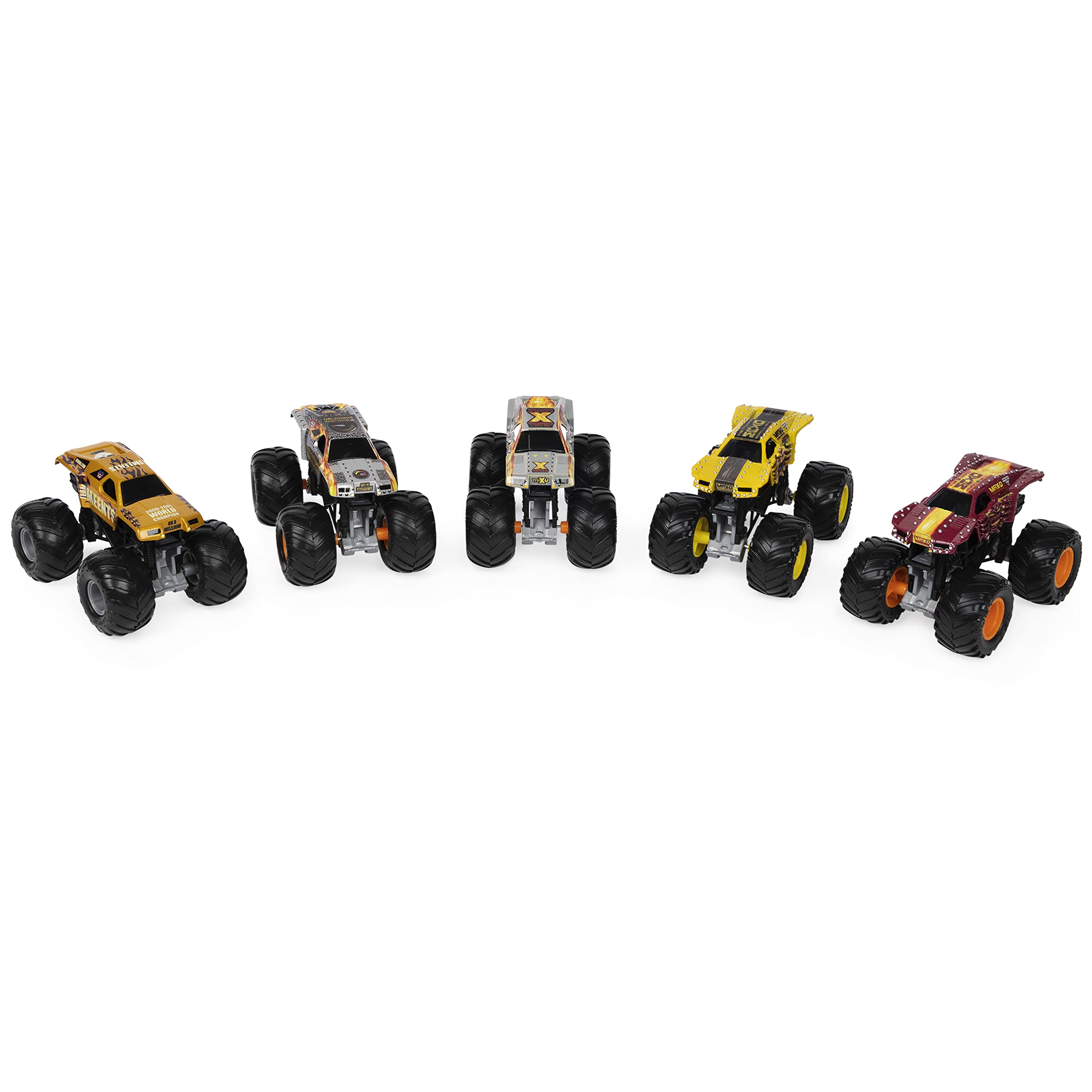 Monster Jam Official Retro Edition Max-D 5-Pack 1:64 Scale Die-Cast Monster Trucks - Collectible Toy Cars for Boys & Girls Ages 3+ - Birthday Gifts, Playroom Decor, Racing Game Accessories
