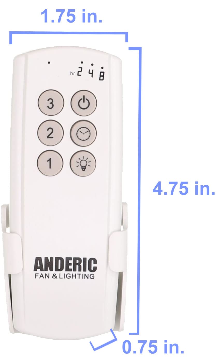 Universal Ceiling Fan Remote Control Kit - 3-Speed Fan Timer & Light Control with Compact Receiver (63T-AC83T-KIT) - Perfect for Bedroom, Living Room and Office