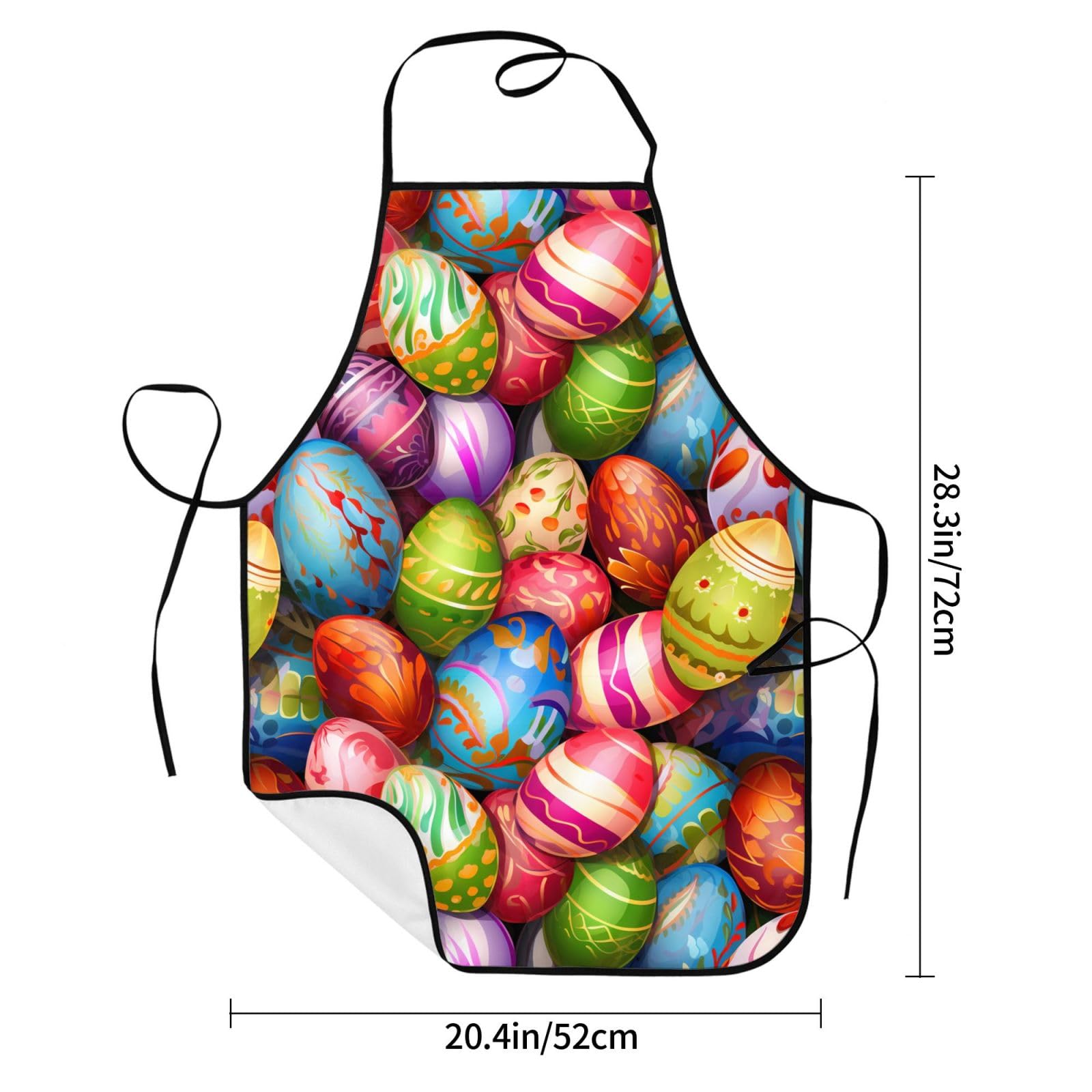 Waterproof Floral Apron with Large Pockets - Rainbow Flower Pattern Kitchen Apron for Cooking, Baking & Grilling - Perfect Housewarming & Wedding Gift