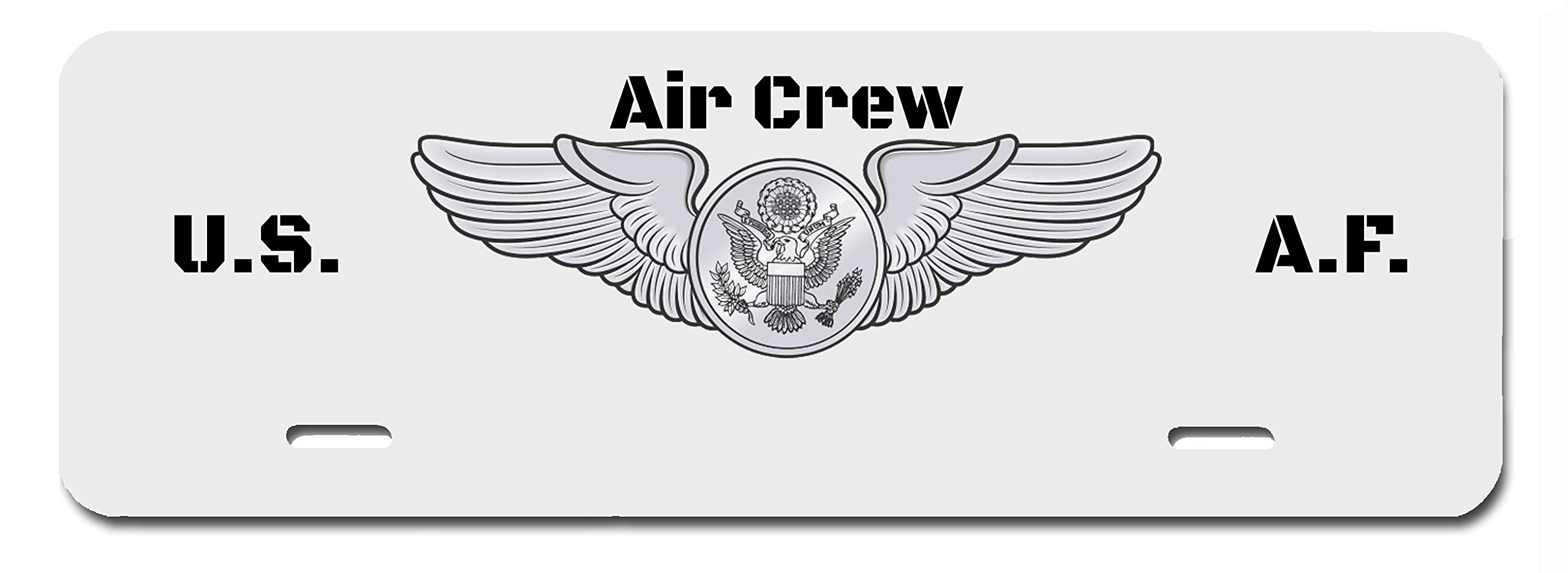 U.S. Air Force Air Crew Military Service Insignia Novelty License Plate Topper - Premium Metal Car Accessory for Veterans & Collectors - Made in USA - Perfect for Patriotic Car Decor & Military Appreciation Gifts