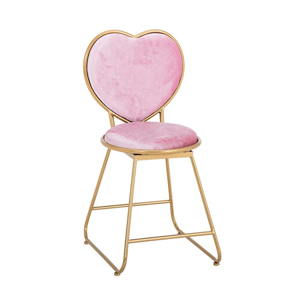 Pink Bar Stool with Backrest - Modern Dining Chair, Home Office Chair, Computer Chair for Kitchen, Dressing Table & Beauty Salon - Comfortable & Stylish Seating Solution