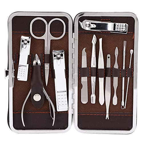 Premium Stainless Steel Manicure Tool Set - Dead Skin Fork, Eyebrow Scissors & 3 Types of Nail Clippers | Durable Nail Care Kit for Professional & Home Use | Perfect for Salon, Travel & Personal Grooming