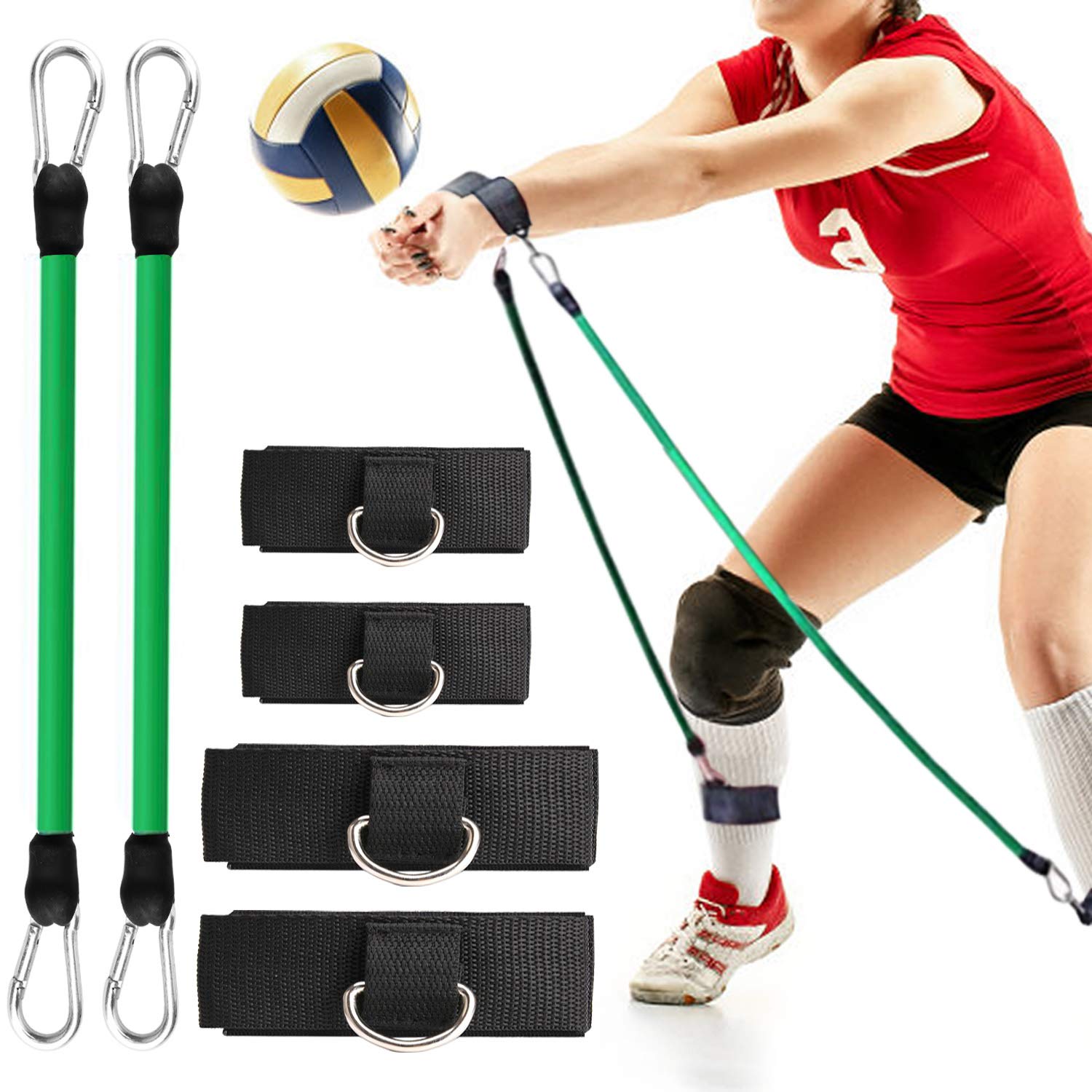 TOBWOLF Volleyball Training Resistance Band - Elastic Pull Rope for Strength & Agility Drills - Improve Jump & Bounce - Prevent Excessive Arm Movement - Perfect for Volleyball Players & Athletes - Use for Gym, Home Workouts & Sports Training