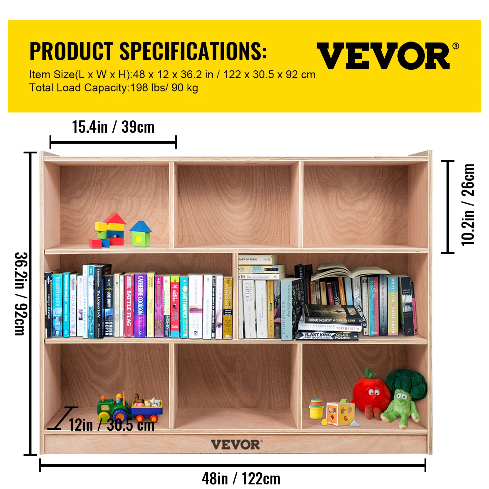 Happybuy 8-Section Classroom Cubbies Storage Cabinet - Organizer for Kids' Toys, Books & Supplies - Perfect for Home, School & Kindergarten - Durable Compartment Storage Furniture for Daycare & Playrooms