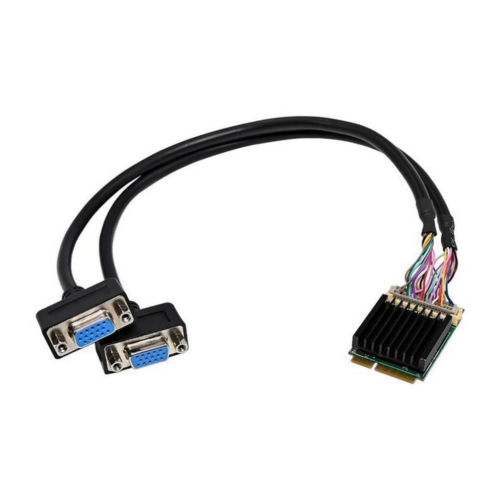 Komdndht Mini Portable 2D Embedded Graphics Card - PCIE to Dual VGA Port, SM750 Chip for Industrial PCs & Digital Signage | Perfect for Kiosks, ATMs, and POS Systems