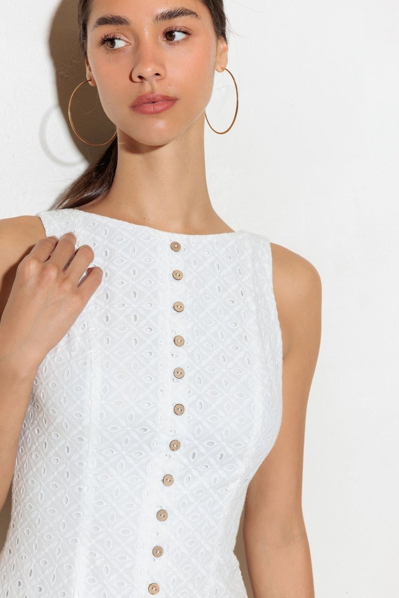 Elegant Woven Mini Dress for Women - Flowy Summer Dress for Casual Outings, Beach Vacations & Date Nights