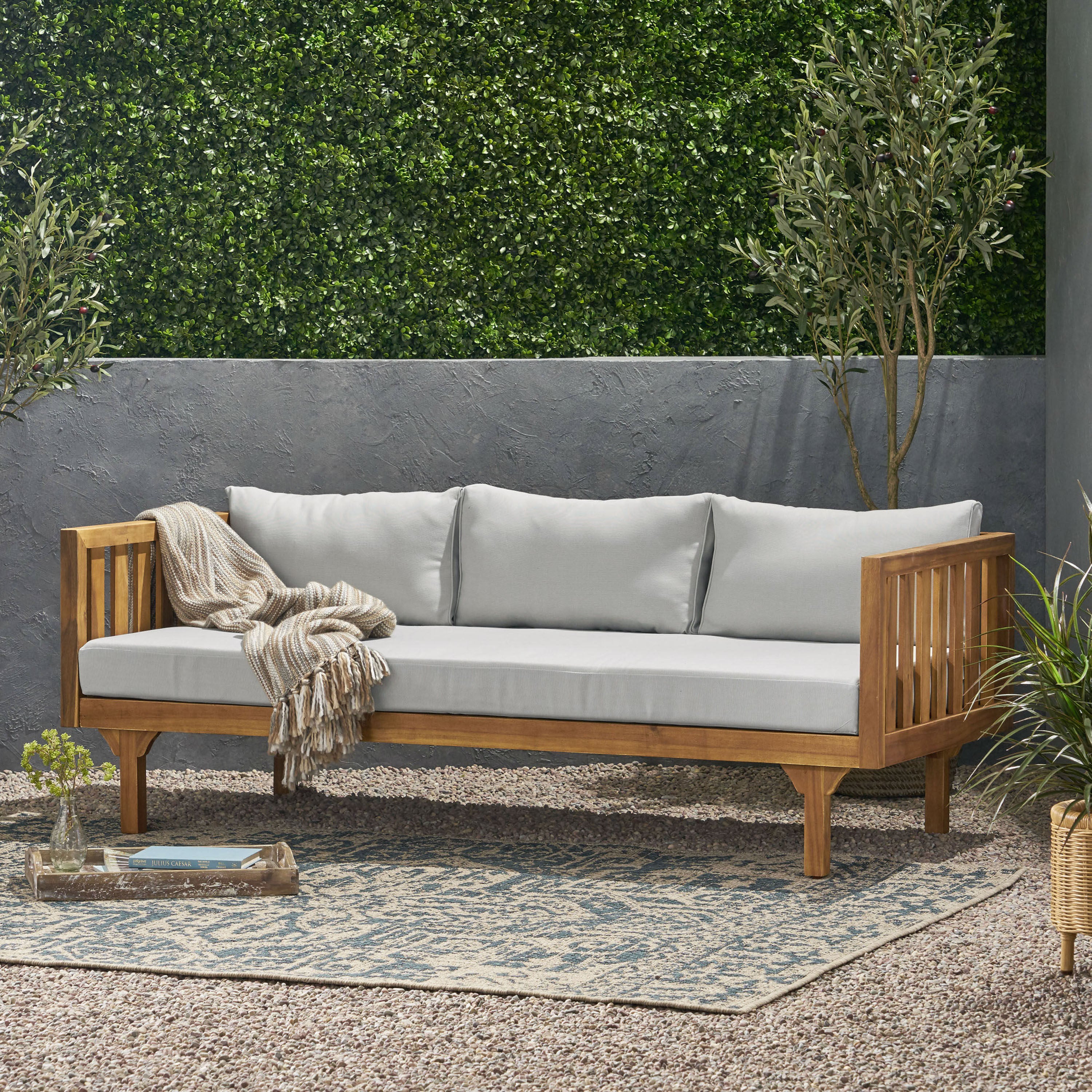 CLAREMONT 3-Seater Daybed - Modern Sofa Bed for Living Room, Guest Room & Patio - Comfortable Convertible Lounge Furniture for Small Spaces