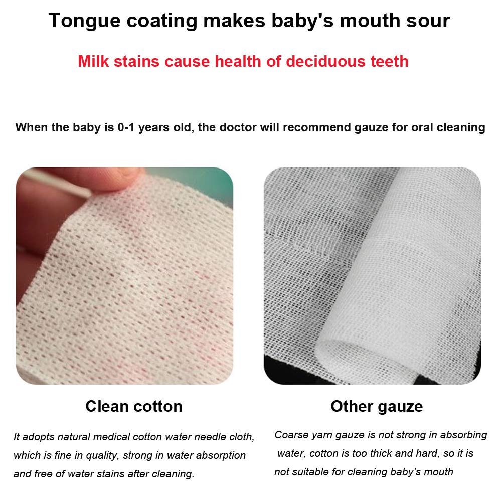 120Pcs Baby Teeth Soft Gauze Finger Toothbrush for 0-36 Months - Gentle Infant Oral Cleaner & Mouth Care for Newborns & Toddlers - Perfect for Teething Relief & Daily Gum Cleaning