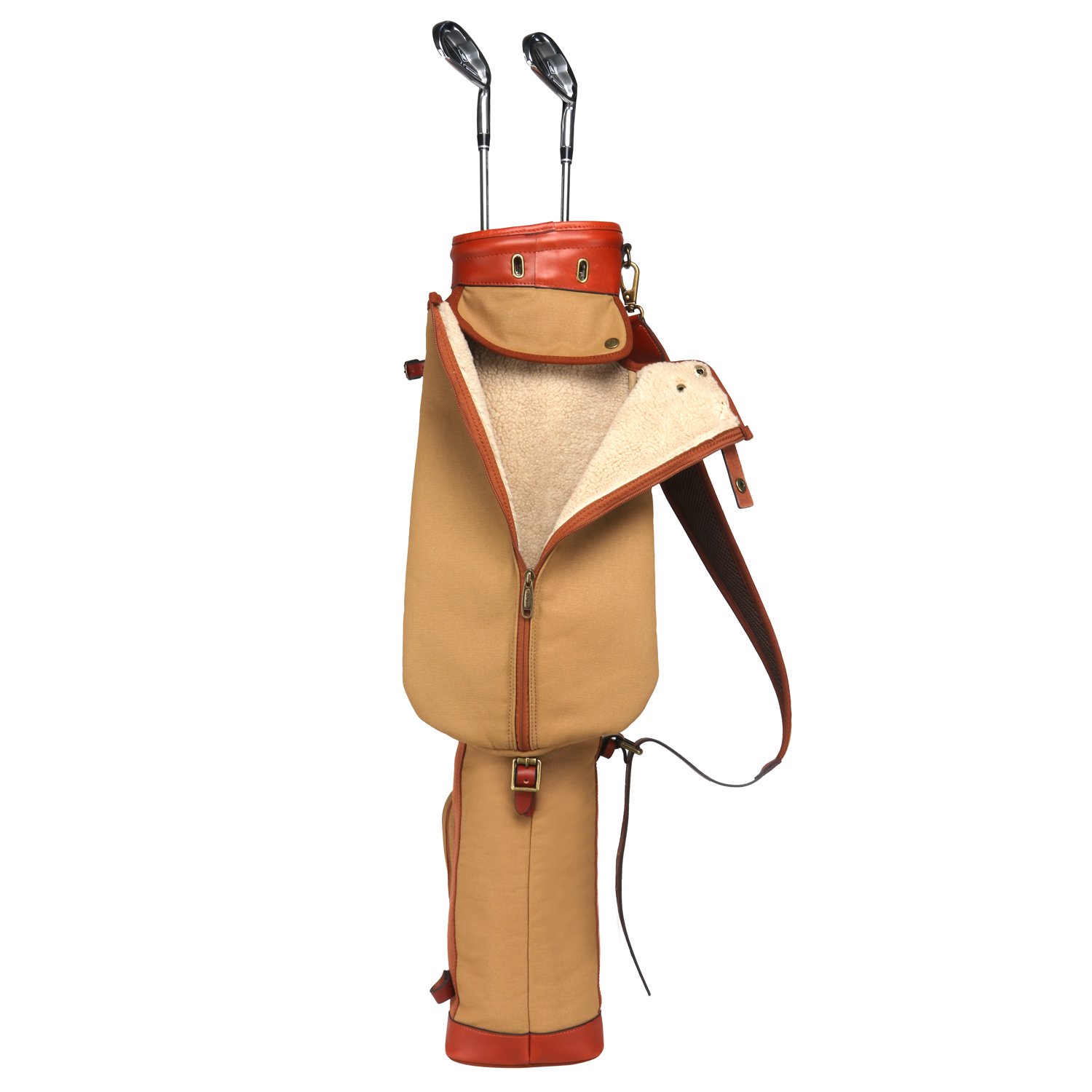 Vintage Golf Club Carry Bag - Durable Canvas & Leather Travel Case for Golf Clubs | Perfect for Golf Trips, Tournaments & Practice Sessions