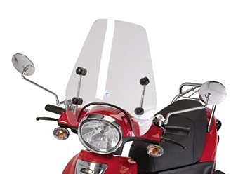 Short Windscreen for 2007+ Genuine Buddy 50/125/150/170cc Scooters - Durable Polycarbonate & Tempered Glass - Clear Windshield Protection - Perfect for Urban Commuting & Scooter Enthusiasts