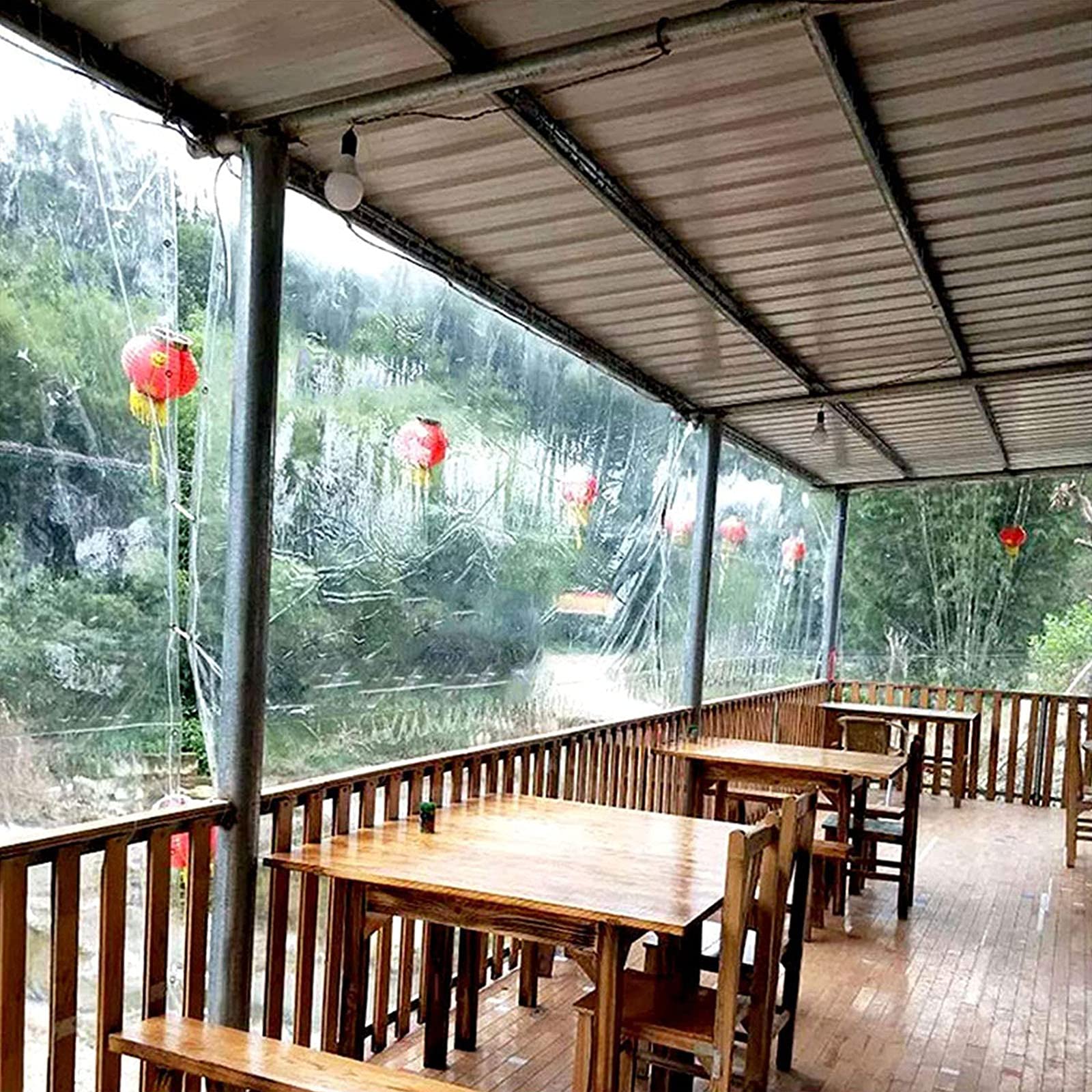Clear PVC Waterproof Tarpaulin - 0.3mm Thick Transparent Rain Cover for Outdoor Use | UV-Resistant Sun Protection for Greenhouses, Balcony Windows, Pet Hutches & Roof Covers | Perfect for Gardening, Camping & Weatherproofing